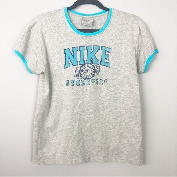 NIKE | Vintage Style Classic Tee Gray Ringer Large - Picture 1 of 6